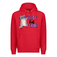 Red cute but feral Premium Hoodie - MaliasSmallBusiness