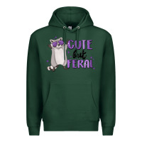 Sports Green cute but feral Premium Hoodie - MaliasSmallBusiness