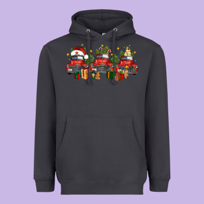 Christmas Trucks Heavyweight Hoodie Designed By Fadigitalartstudio