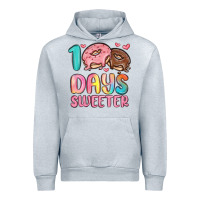 Heather Grey 100 days sweeter Urban Hoodie - MaliasSmallBusiness