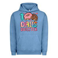 Pigment Pebble Blue 100 days sweeter Urban Hoodie - MaliasSmallBusiness