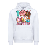 White 100 days sweeter Urban Hoodie - MaliasSmallBusiness