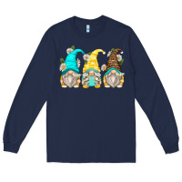 Navy daisy gnomes Long Sleeve Tee - Zillion Design Studio