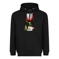 Black christmas wine glass Heavyweight Hoodie - FaDigitalArtStudio