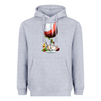 Heather Grey christmas wine glass Heavyweight Hoodie - FaDigitalArtStudio