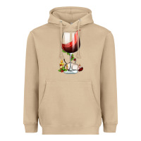 Mushroom christmas wine glass Heavyweight Hoodie - FaDigitalArtStudio
