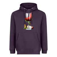 Plum christmas wine glass Heavyweight Hoodie - FaDigitalArtStudio