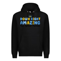 Black down right amazing down syndrome awareness Premium Hoodie - MaliasSmallBusiness