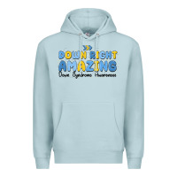 Blue Mist down right amazing down syndrome awareness Premium Hoodie - MaliasSmallBusiness