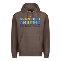 Coffee down right amazing down syndrome awareness Premium Hoodie - MaliasSmallBusiness