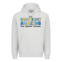 Dove Grey down right amazing down syndrome awareness Premium Hoodie - MaliasSmallBusiness