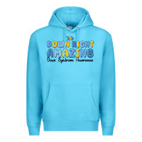 Ocean Blue down right amazing down syndrome awareness Premium Hoodie - MaliasSmallBusiness