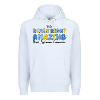 White down right amazing down syndrome awareness Premium Hoodie - MaliasSmallBusiness