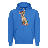 Chihuahua With Christmas Lights Zipper Hoodie | Teevron