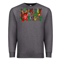 Charcoal Heather merry and bright Premium Sweatshirt - AdoDesignShop
