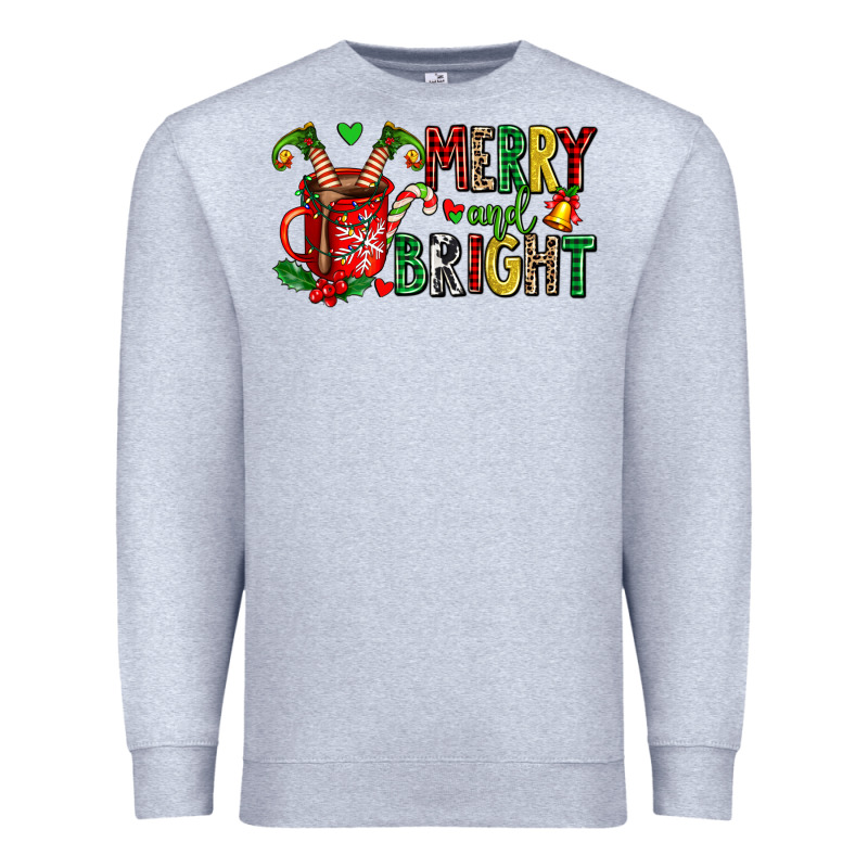 Merry And Bright Premium Sweatshirt by AdoDesignShop | Teevron