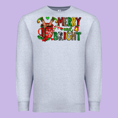 Merry And Bright Premium Sweatshirt Designed By Adodesignshop