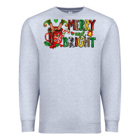 Heather Grey merry and bright Premium Sweatshirt - AdoDesignShop