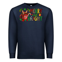 Navy merry and bright Premium Sweatshirt - AdoDesignShop