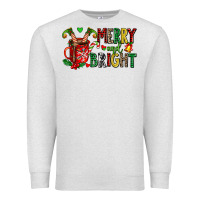 Oatmeal Heather merry and bright Premium Sweatshirt - AdoDesignShop