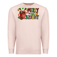 Pale Pink merry and bright Premium Sweatshirt - AdoDesignShop