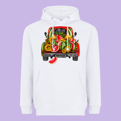 Watermelon And Truck Heavyweight Hoodie Designed By Hra Design Shop