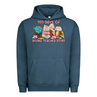 Pigment Midnight Navy 100 days of doing teacher stuff Urban Hoodie - MaliasSmallBusiness