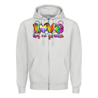 Dove Grey love has no gender Zipper Hoodie - Zillion Design Studio