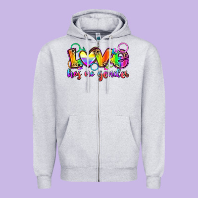 Love Has No Gender Zipper Hoodie Designed By Zillion Design Studio