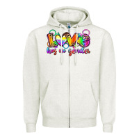 Oatmeal Heather love has no gender Zipper Hoodie - Zillion Design Studio