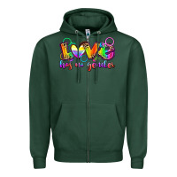Sports Green love has no gender Zipper Hoodie - Zillion Design Studio
