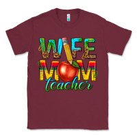 Burgundy wife mom teacher Classic Tee - texasbilliewilder