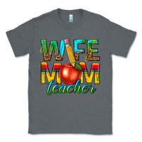 Charcoal Heather wife mom teacher Classic Tee - texasbilliewilder
