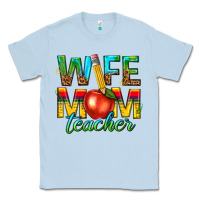 Dusty Blue wife mom teacher Classic Tee - texasbilliewilder