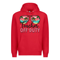 Red teacher off duty Premium Hoodie - MaliasSmallBusiness