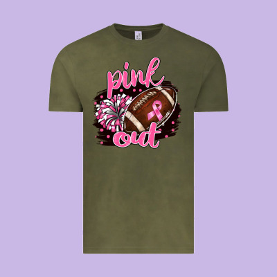 Pink Out Football Vintage Tee Designed By Barkaloodesign