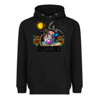 Black hello summer Heavyweight Hoodie - CowhideDigitalArt