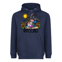 Navy hello summer Heavyweight Hoodie - CowhideDigitalArt
