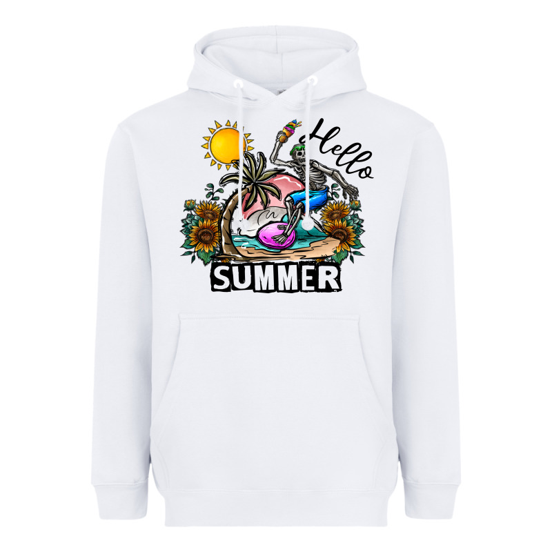 Hello Summer Heavyweight Hoodie by CowhideDigitalArt | Teevron