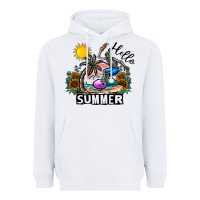 White hello summer Heavyweight Hoodie - CowhideDigitalArt