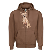 Chestnut chihuahua Zipper Hoodie - RanaPortraitStore