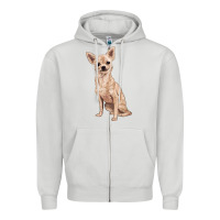 Dove Grey chihuahua Zipper Hoodie - RanaPortraitStore