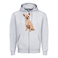 Heather Grey chihuahua Zipper Hoodie - RanaPortraitStore