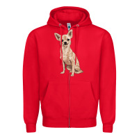 Red chihuahua Zipper Hoodie - RanaPortraitStore