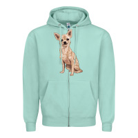 Seafoam chihuahua Zipper Hoodie - RanaPortraitStore
