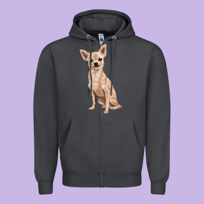 Chihuahua Zipper Hoodie Designed By Ranaportraitstore