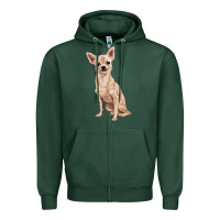 Sports Green chihuahua Zipper Hoodie - RanaPortraitStore