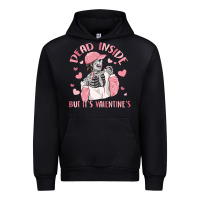 Black dead inside but it's valentine's Urban Hoodie - MaliasSmallBusiness