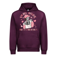 Mauve Wine dead inside but it's valentine's Urban Hoodie - MaliasSmallBusiness