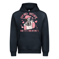 Navy dead inside but it's valentine's Urban Hoodie - MaliasSmallBusiness
